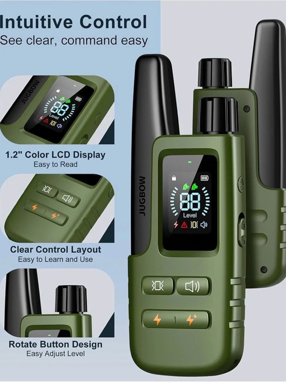 Green Dog Training Shock Collar with Remote
